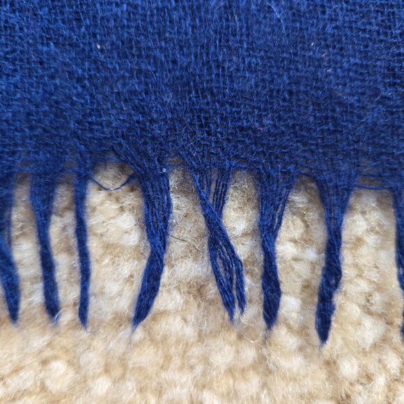 Black Saks Fifth Avenue Woven Cashmere Scarf Blue - Picture 3 of 15
